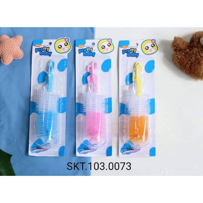 Sikat Botol Susu Bayi 2 in 1 BPA FREE  Perlengkapan bayi baru lahir Perlengkapan makan bayi