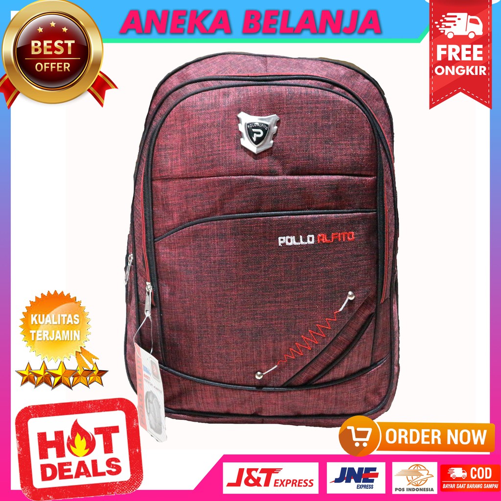 Tas Alfito Rumput Coklat Merah Backpack SD SMP SMA Kuliah Seminar Diklat Berkualitas