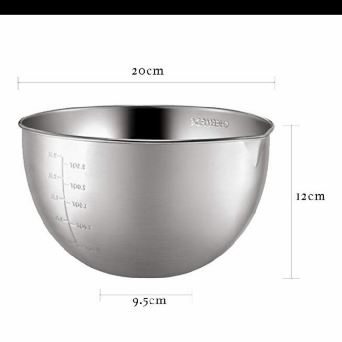 Chefmade stainless mixing bowl 20cm WK9364 / mangkok kocok kue/ bowl mixing adonan