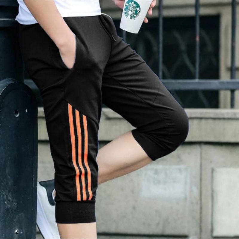 celana pendek pria 7/8-chinos training-jogger pants-gym fitnes