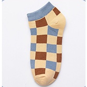 ⭐️𝐈𝐇𝐒 𝟑𝟐𝟐⭐️Kaos Kaki Wanita Motif Catur New Fashion Korean Style Socks Breathable-Krim Catur