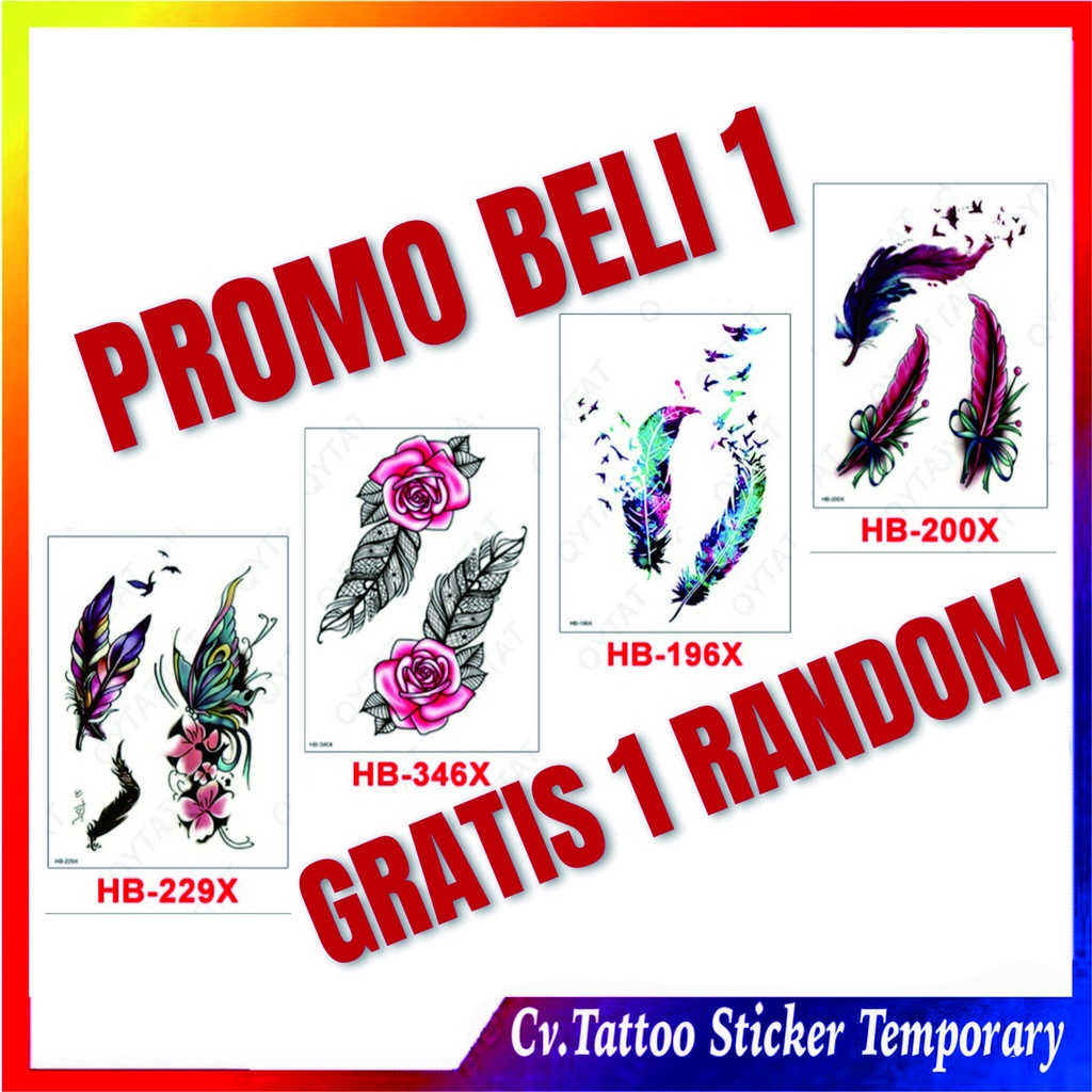 Tatto Temporer Bulu Merak Tahan Lama Tattoo Temporary