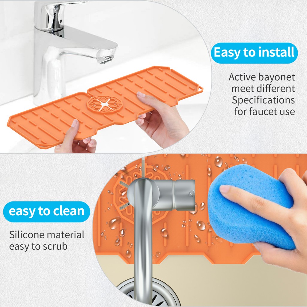 Rak Pengering Piring Bahan Silikon Anti Jamur Untuk Keran Wastafel Dapur