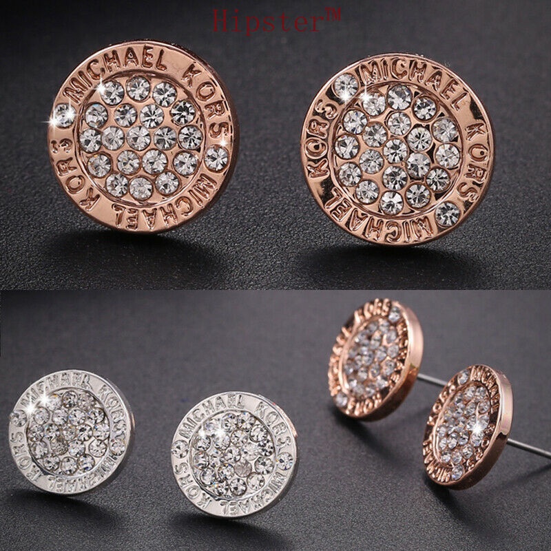 New Best-Selling Unisex Style Geometric Diamond-Embedded Platinum Stud Earrings