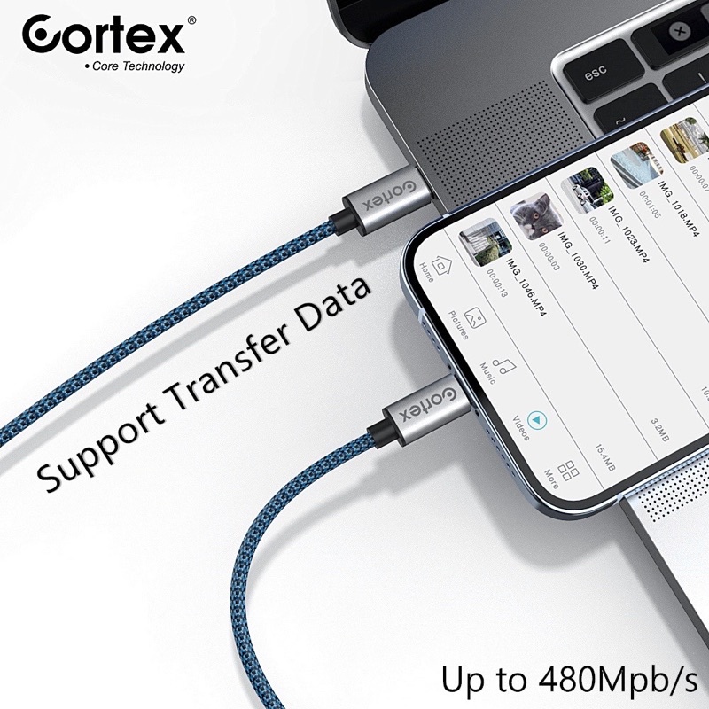 Cortex KE-201 Kabel Type-C to Lightning ayphone Cable PD Fast Charging 1.2Meter