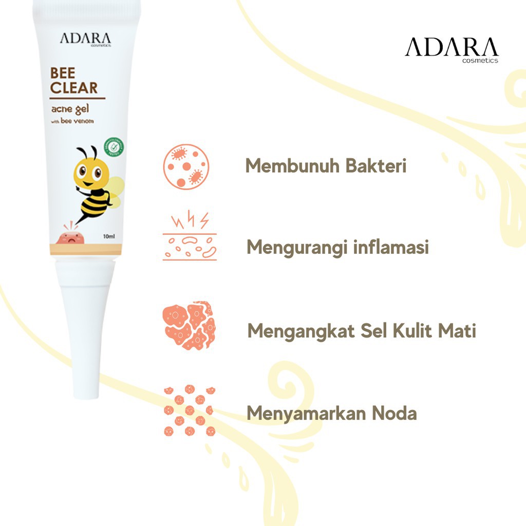 [ FREE GIFT ] ADARA Bee Clear Acne Reguler &amp; Extra Formula | Acne Concentrate Serum | P.M.S Enzyme Facial Wash | P.M.S Clarifying Toner 100ml