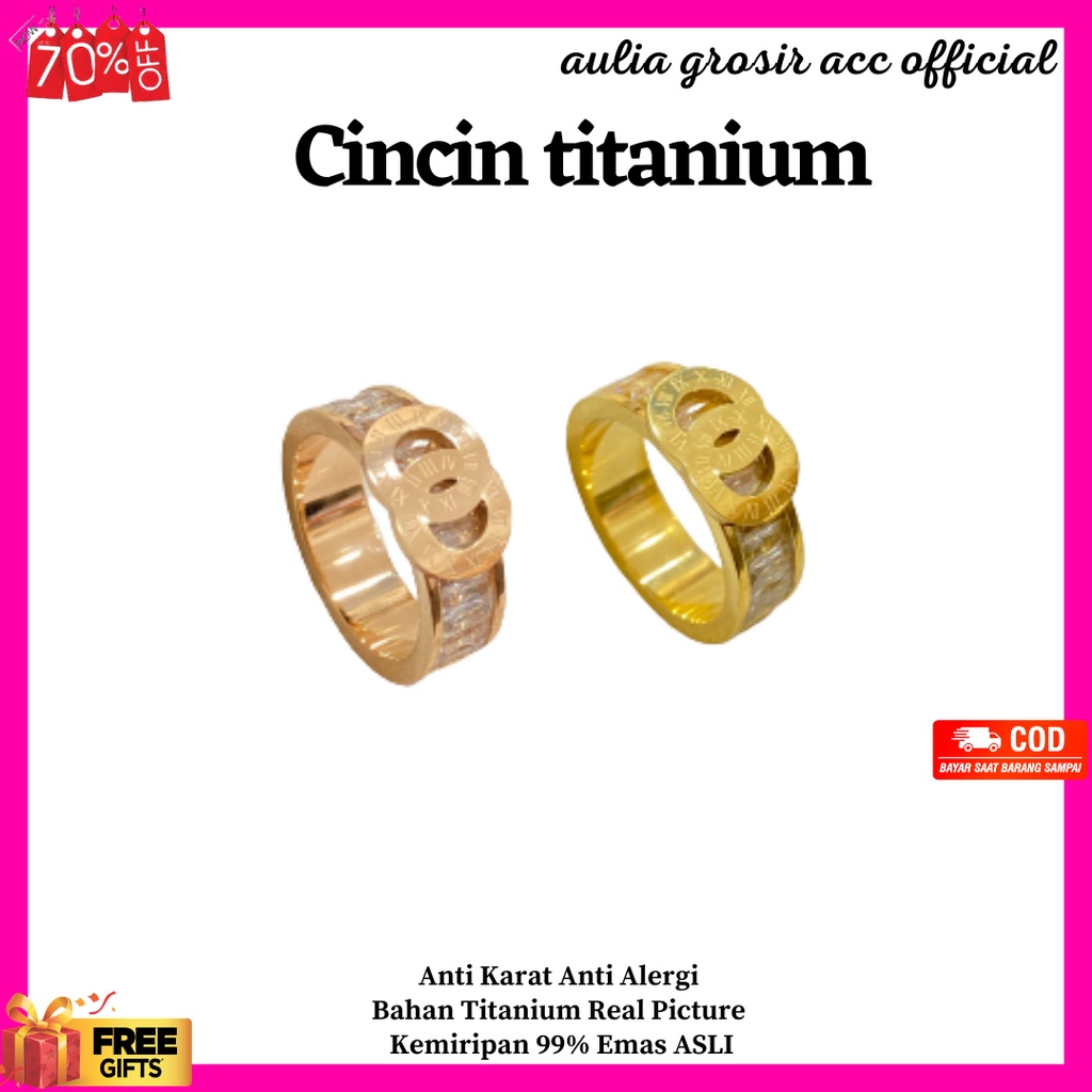 Cincin Titanium Cincin Titanium Wanita Cincin Titanium Anti Karat Korean Style CNT-026