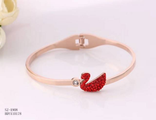 Gelang bangle korea angsa swan titanium asli rosegold GBT-28