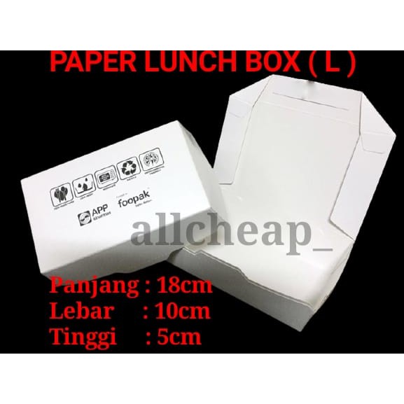 isi 50pcs PAPER LUNCH BOX BESAR TAKE AWAY BOX MAKANAN UKURAN LARGE