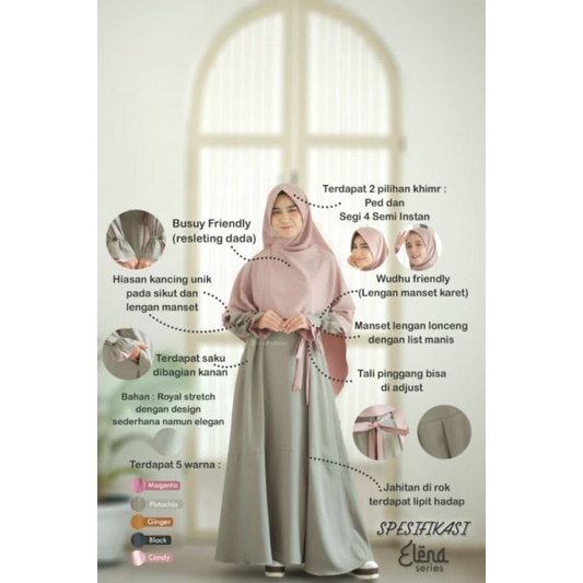 Elena Series by Shaliha.looks (gamis set khimar )| busui friendly