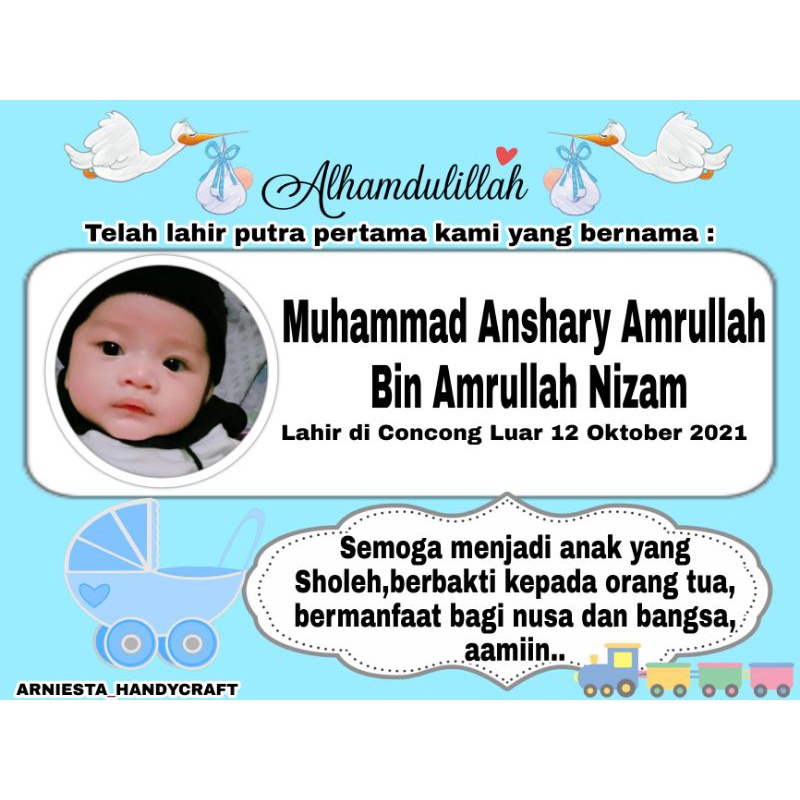 kartu nama bayi