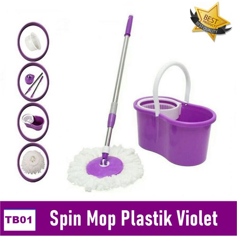 Alat Pembersih Pel Lantai Praktis Spin Mop