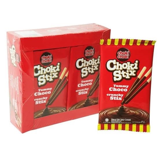 

.sekotak choki choki stix isi 12 bungkus biskuit salut coklat ( ds bgr )