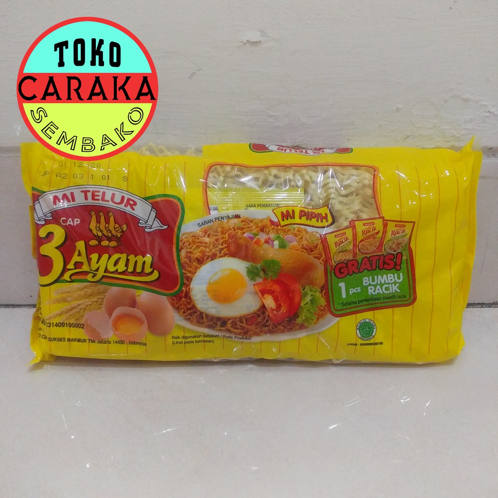 

Mie Telor Cap 3 Ayam Mi Mee Telur Asli 200g