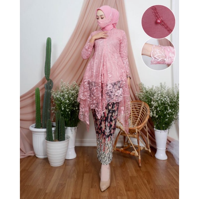 Real Pict !!! Setelan Kebaya Tunik Mauri / Kebaya Tunik Selena / Kebaya Tille Azalea Busui