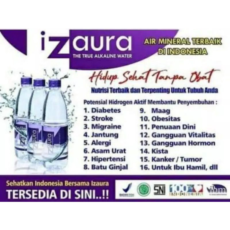 

air minum dengan ph tinggi izaura / air mineral izaura / air minum kesehatan izaura