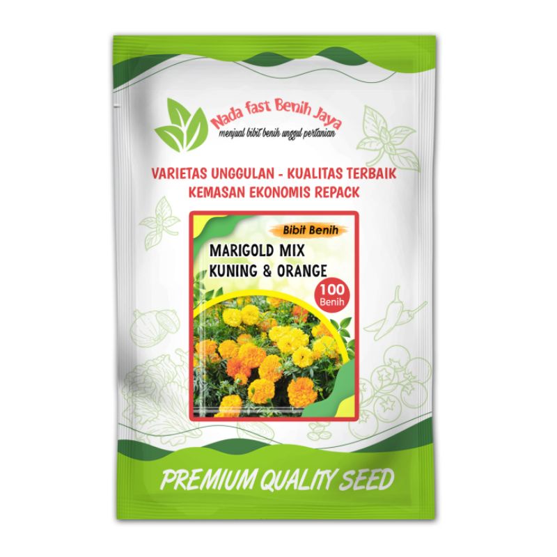 Benih tanaman hias bunga Marigold mix - biji bunga marigold kuning dan orange - bibit bunga Marigold