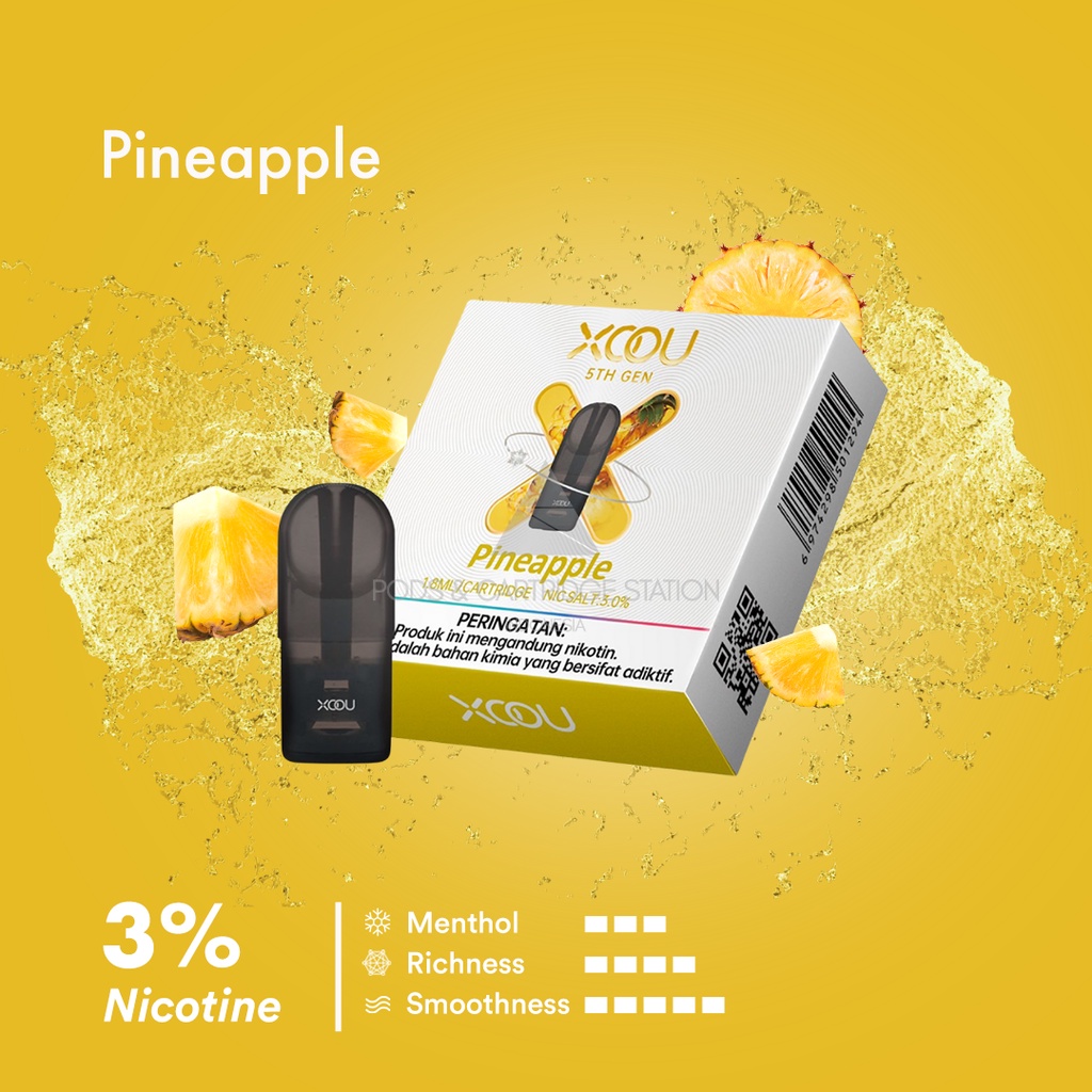 [PNCSID] [RELX COMPATIBLE] XOOU Mint Flavour Pods / Cartridge - Pineapple