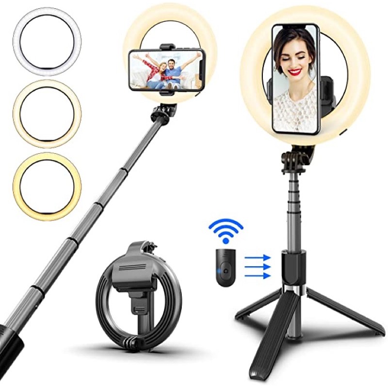 Ring Light LED L07 + Tripod / Tongsis Wireless Bluetooth Selfie Stick