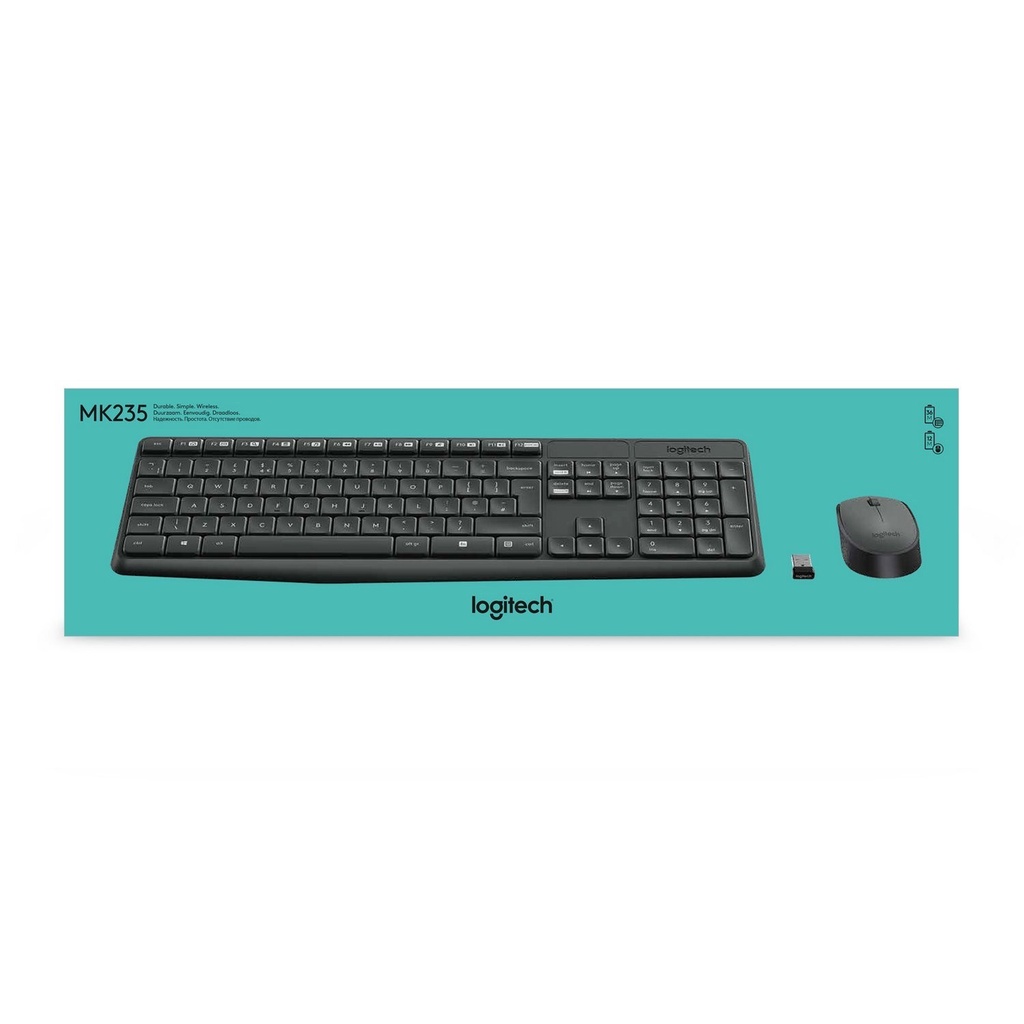 LOGITECH WIRELESS COMBO KEYBOARD + MOUSE MK235