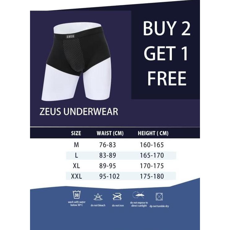 Pd2467- Zeus Underwear - Celana Dalam Kesehatan ( Size M - Xxl ) - Hitam, M 684S