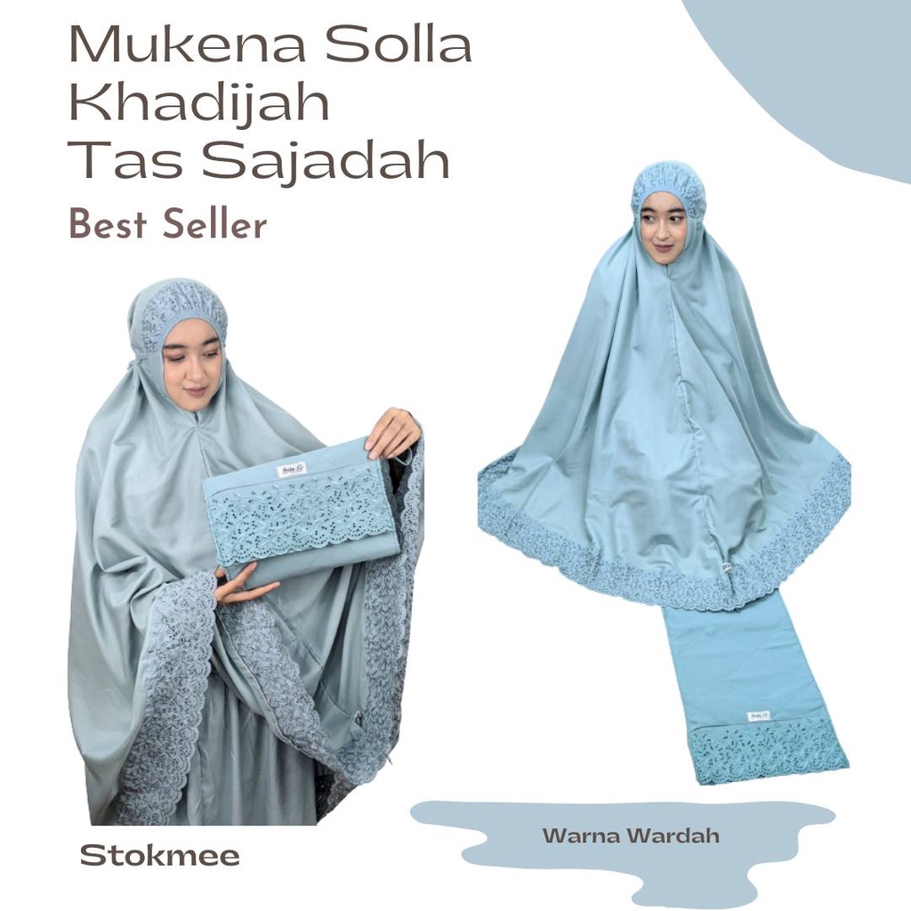 Mukena Dewasa Khatijah Free Tas Mukenah Trevel Jumbo Bahan Katun Premium Bahan Adem