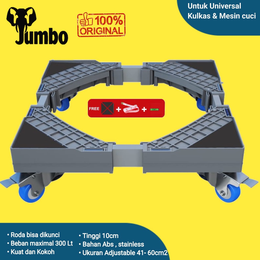 Roda Kulkas, Dudukan Kulkas, Kaki Kulkas Setel dan Rem JUMBO