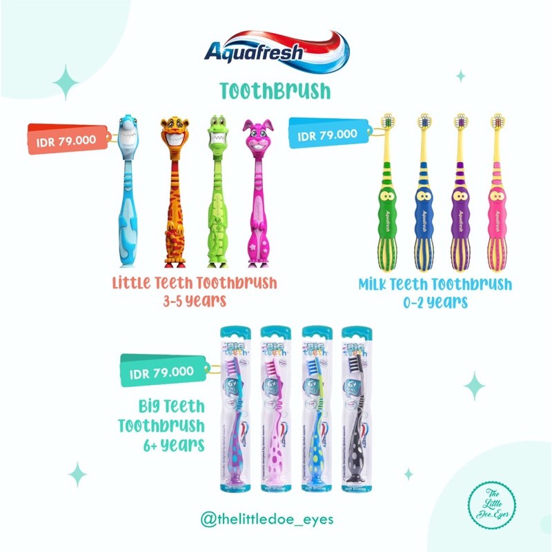 [READY] Aquafresh Toothbrush with Suction (Milk teeth / little teeth / big teeth)