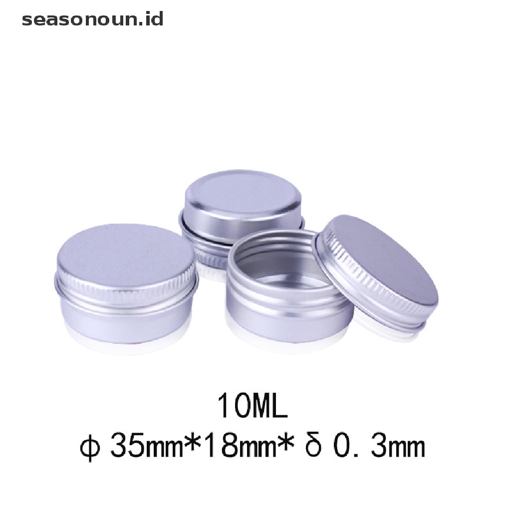 【seasonoun】 10Pcs 10g Empty Silver Aluminum Tins Cans Screw Top Round Candle Spice Tins Cans .