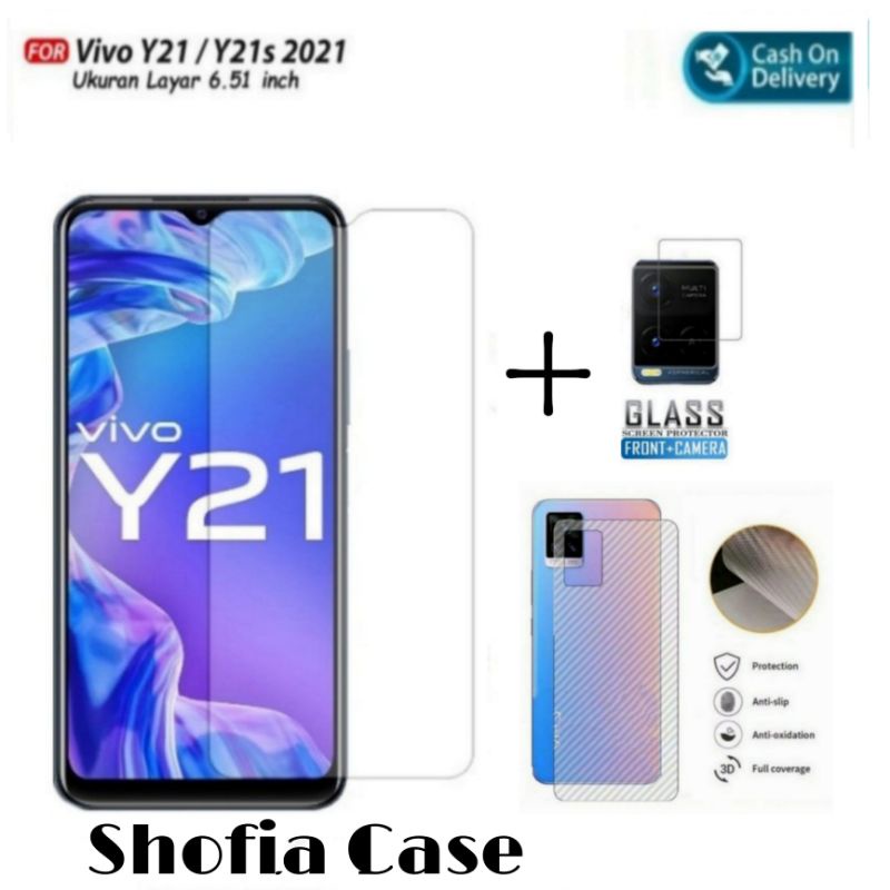 PROMO 3IN1 TEMPERED GLASS BENING VIVO Y21 T1 5G Y21T Y21A Y21S Y33s Y33t Y30 Y30i Y50 V21 ANTI GORES KACA FULL LAYAR