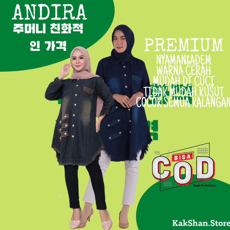 BAJU |ANDIRA Tunic - Tunik Atasan Wanita Lengan Panjang Tunik Terbaru Tunik Import Kekinian Tunik ka