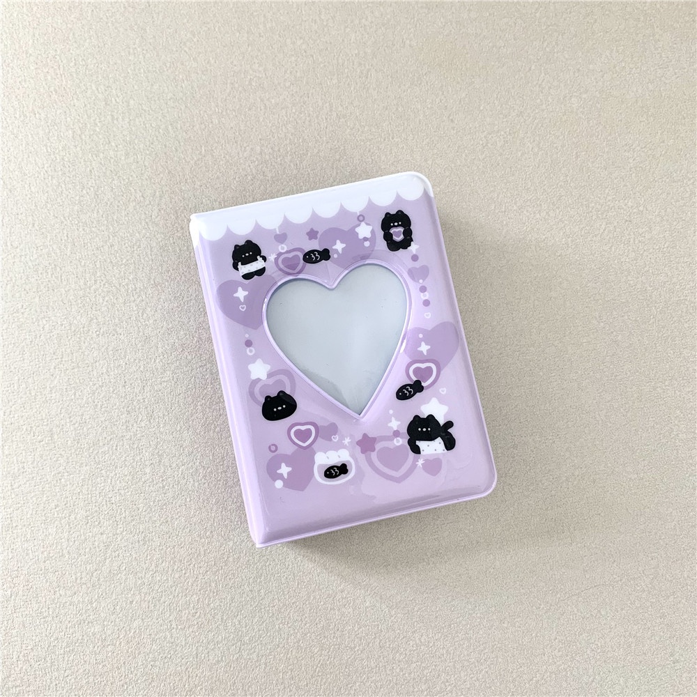 Kawaii Lovely Heart Card Holder 40 Grids Pocket for  3Inch Mini Photo Album Portabel Buku Polaroid Foto Album