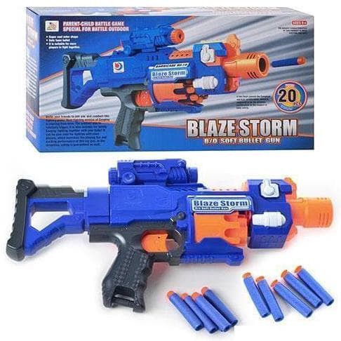 MAINAN BLAZE STORM GUN 7055 ( REPLIKA NERF ) ORIGINAL NEW MAINAN TEMBAK PISTOL ANAK