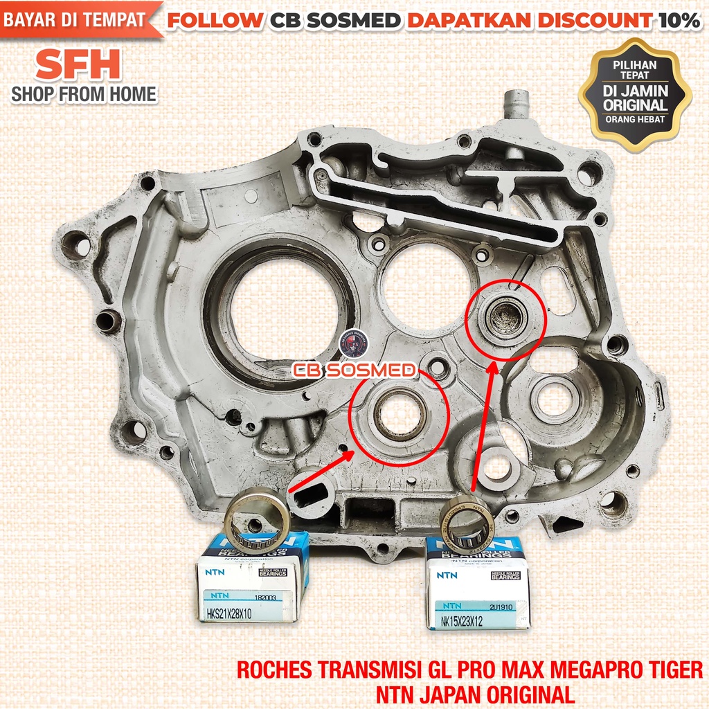 Needle Bearing Crankcase Kanan GL Pro CDI Laher Bambu Rengkes Kanan GL Pro Series Roces Rasio Kanan 