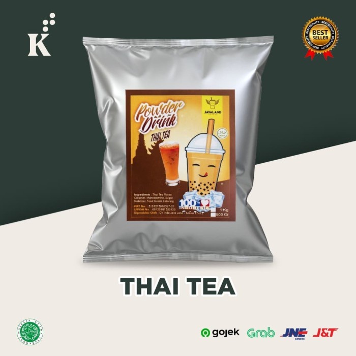 

BUBUK MINUMAN BUBBLE POWDER DRINK THAI TEA ORIGINAL JAVALAND 1KG