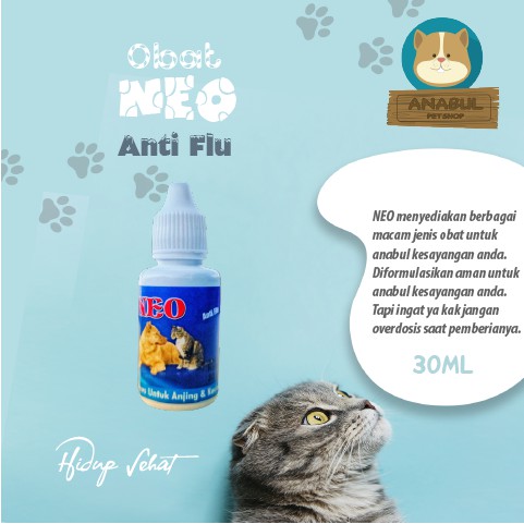 Obat Anti Flu Kucing Anjing Neo 30ml