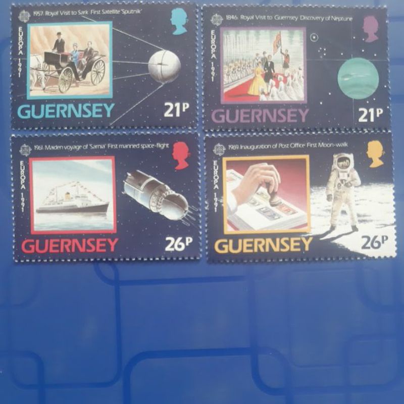 

Perangko Guernsey 1991 space set 4 prangko