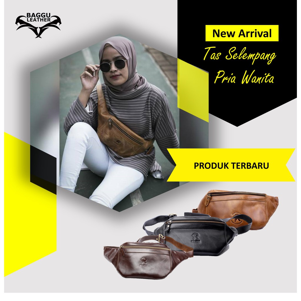 WAIST BAG KULIT ASLI PRIA WANITA