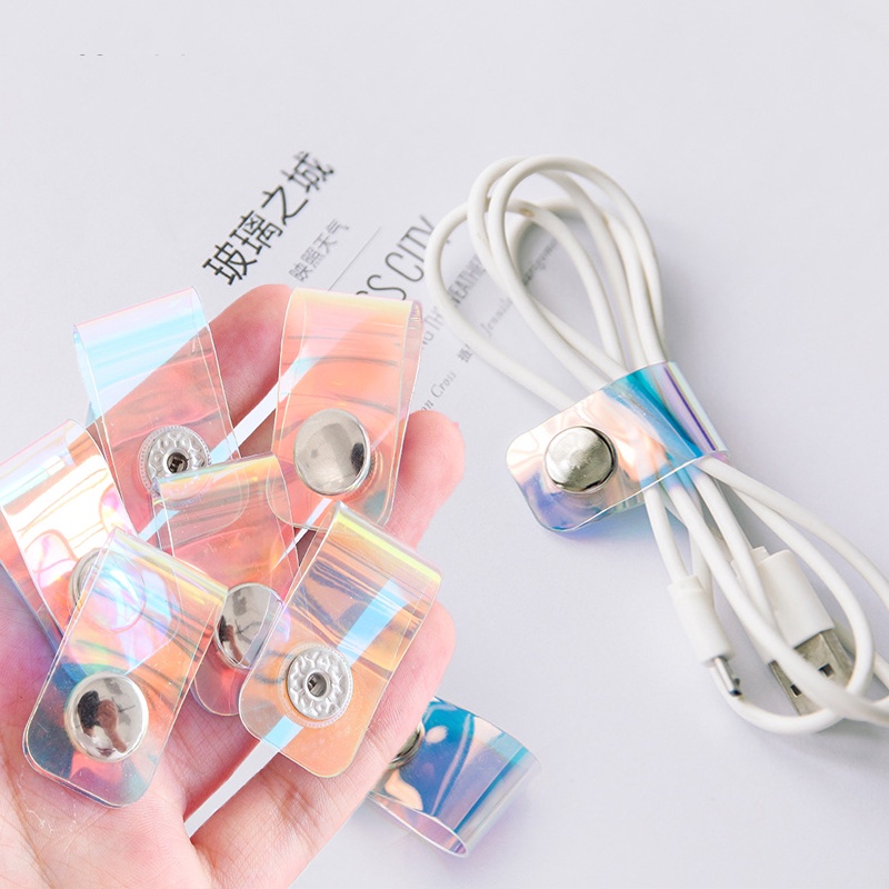 Strap Pengikat Kabel Earphone / Tv / Komputer Multifungsi Bahan Pvc