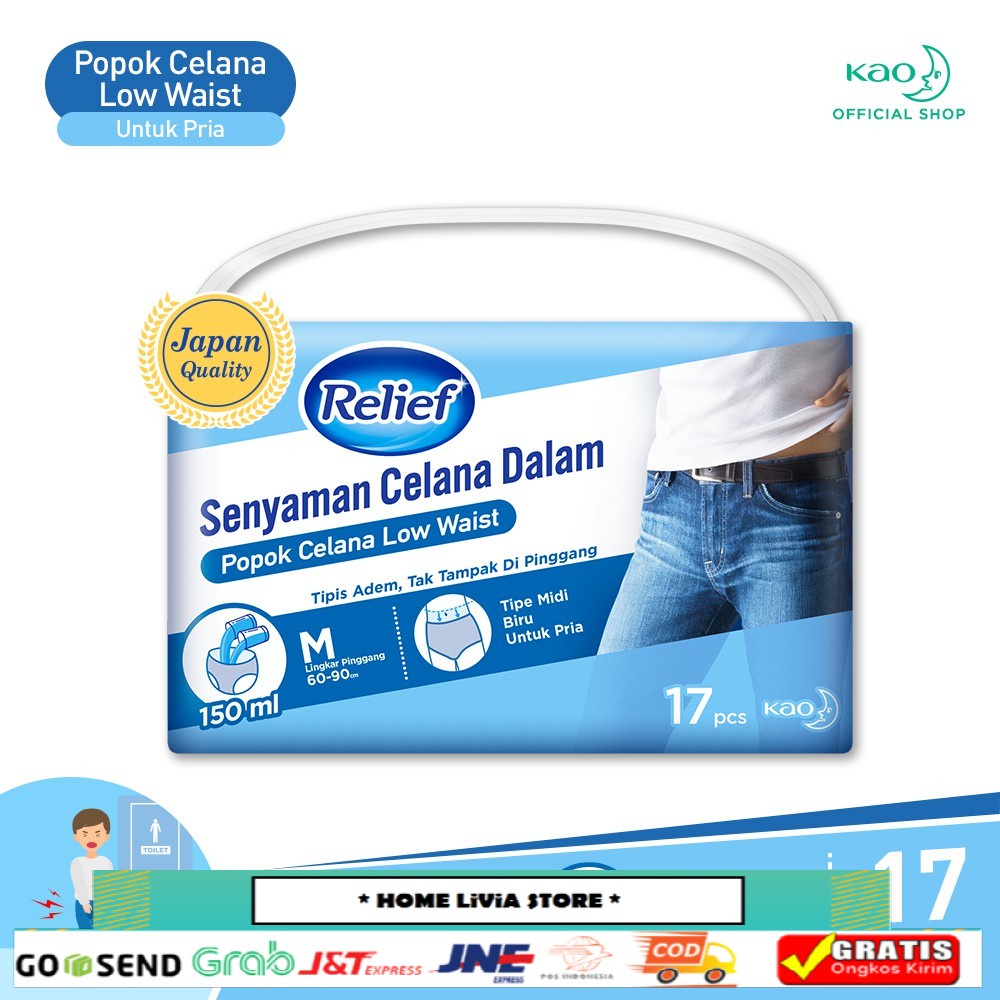 Relief  Low Waist  Popok Dewasa Celana  Pria  M 150 ml 17S