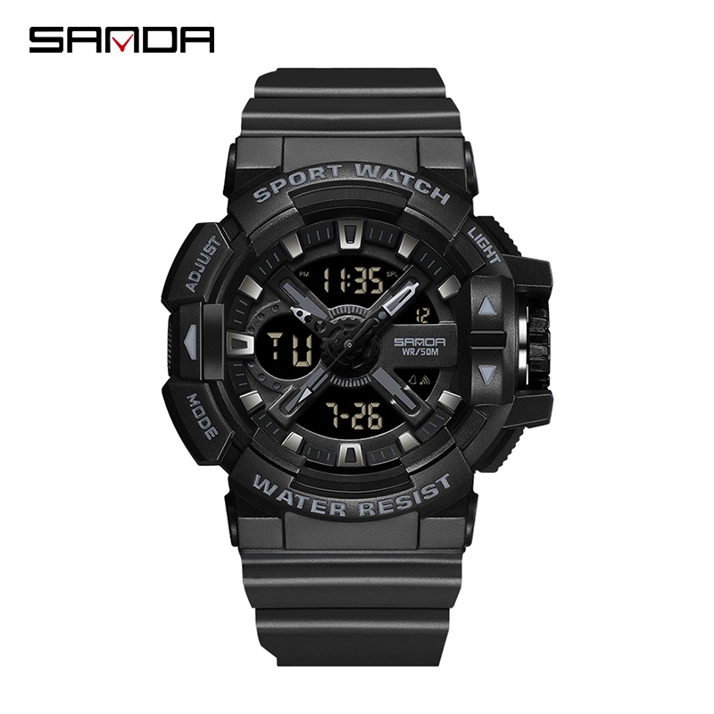 SANDA 3128 Jam Tangan Pria Wanita Digital Analog Tali Rubber Shockproof Anti Air WATCHKITE WKOS