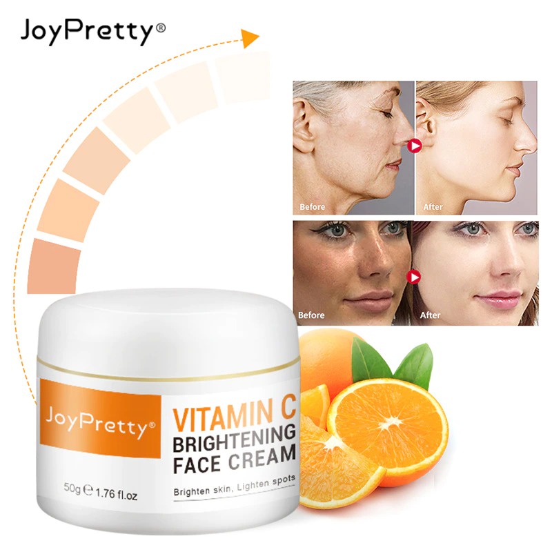 JoyPretty Vitamin C Cream Pencerah Wajah Penghilang Flek Hitam Melasma Krim Crem Pemutih Wajah Pelembab Wajah Siang dan Malam