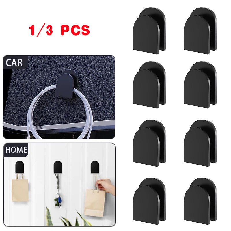 1 / 3pcs Kait Gantungan Kunci / Kabel Data Mini Hemat Tempat Untuk Mobil / Rumah