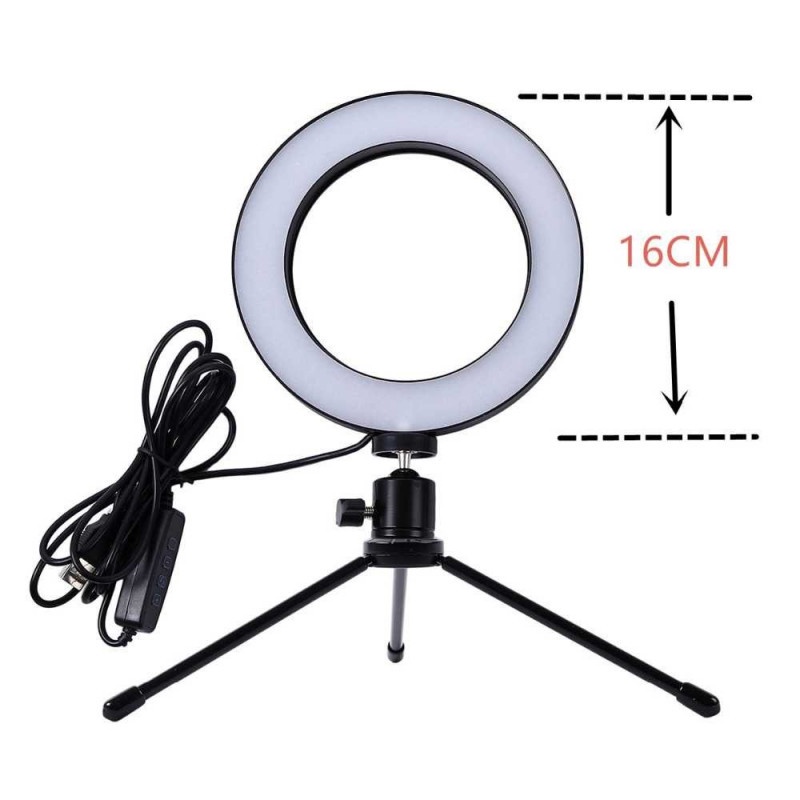 Lampu LED Bulat Halo Ring Light Kamera Lightning Studio Tripod Mini