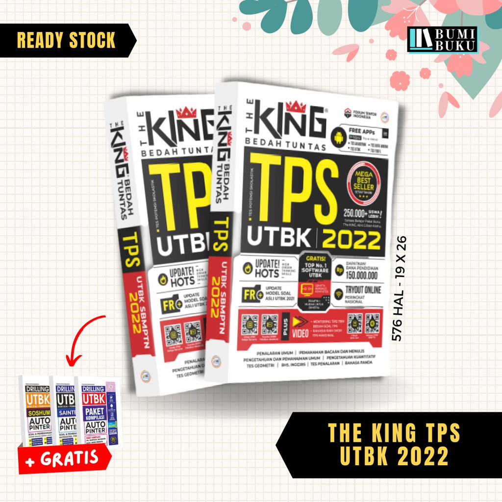 

[100% ORIGINAL] THE KING BEDAH SOAL DAN MATERI TPS (UTBK SBMPTN SKOLASTIK) SAINTEK SOSHUM 2022