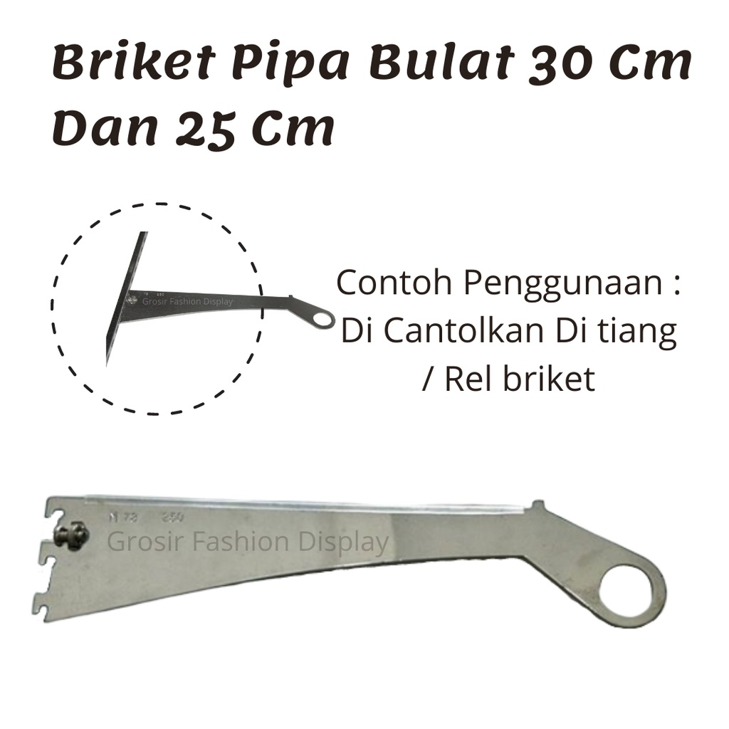 Daun Bracket Kaca Pestol Lubang Besar Dudukan Pipa Bulat Briket Penyangga Pipa Bulat / Penyangga Kaca- BH