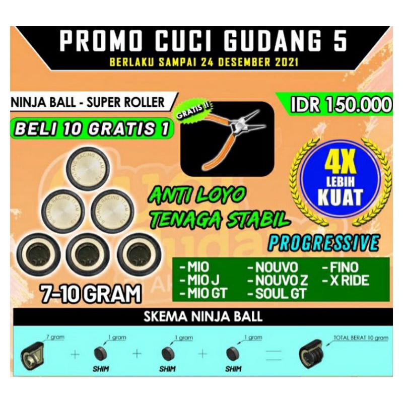 Roller Racing BRT Ninja Ball Mio sporty Smile Soul Gt xride Fino Karbu Mio Soul Karbu Nouvo Lele Z