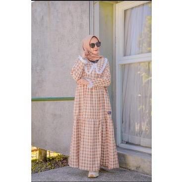 AINA DRESS - FASHION MUSLIM - KATUN KOTAK PREMIUM - DRESS TERBARU  - BISA COD