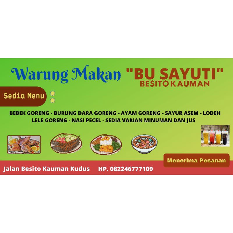 Desain Banner/Spanduk Warung Makan bisa custom