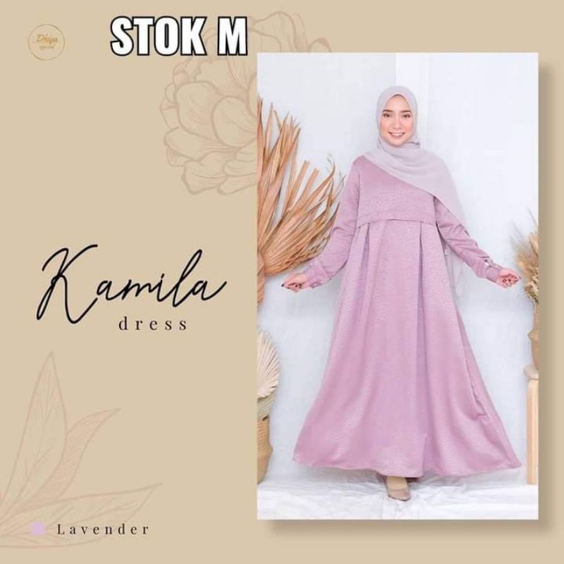 DHIYA Gamis Kamila Dress Bahan Fursan Embos Busui Friendly Saku Kanan